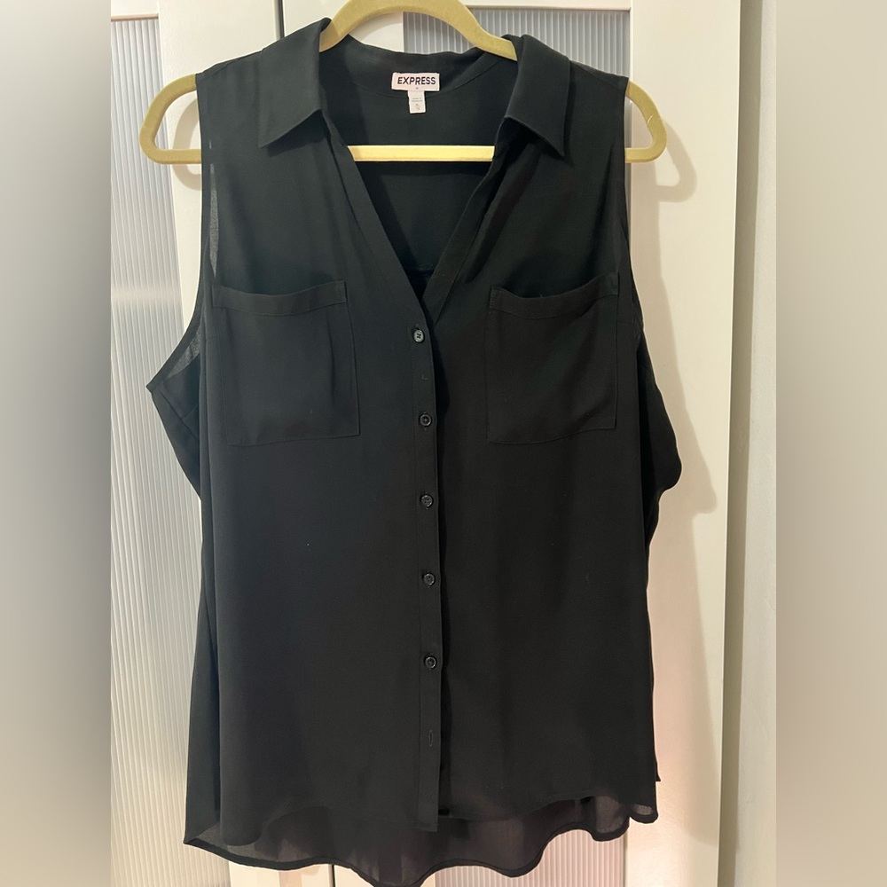 Express Black Sleeveless Blouse XL